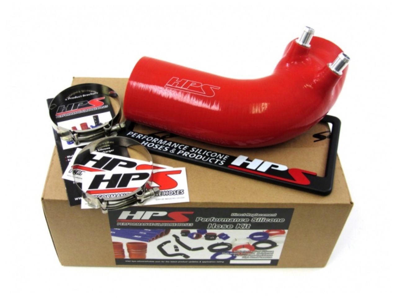 HPS Red Reinforced Silicone Post MAF Air Intake Hose Kit Lexus 2016 GSF GS F V8 5.0L (view 1)