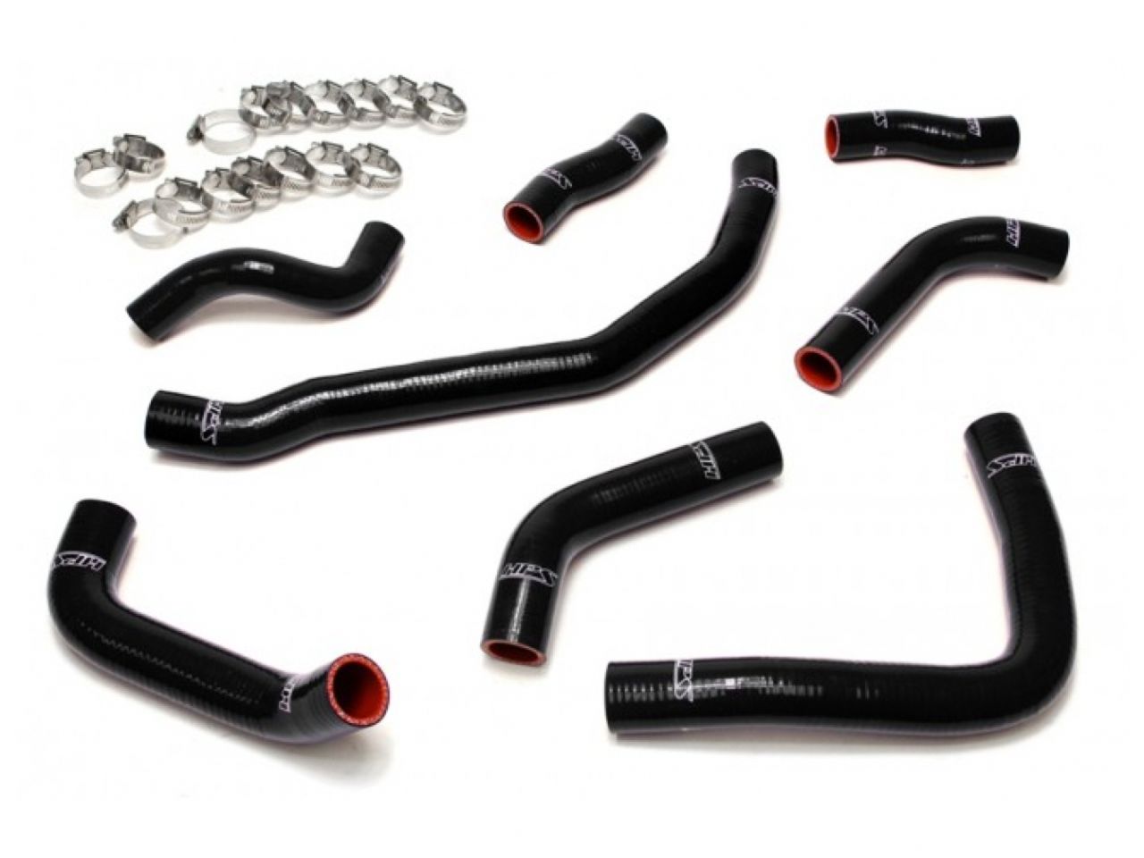 HPS Performance Products HPS Black Reinforced Silicone Coolant Hose Complete kit (8pc) front radiator + rear engine Toyota 90-99 MR2 3SGT...