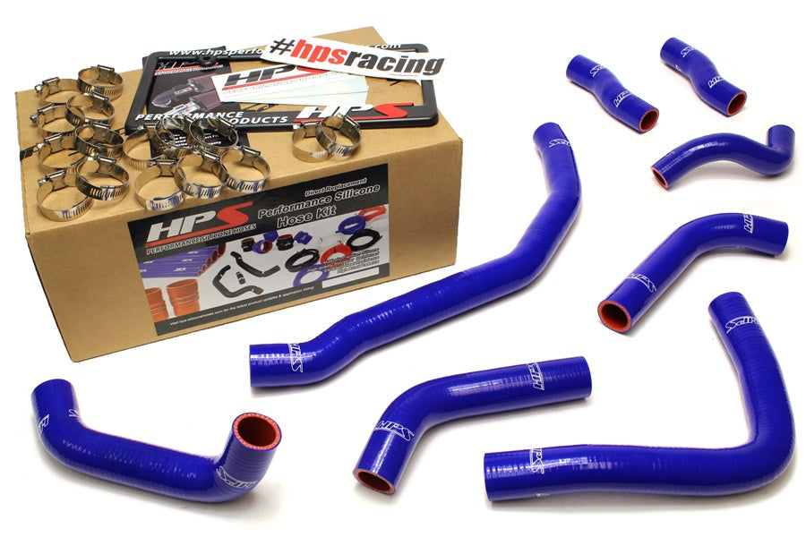 HPS Performance Products HPS Blue Reinforced Silicone Coolant Hose Complete kit (8pc) front radiator + rear engine Toyota 90-99 MR2 3SGTE...
