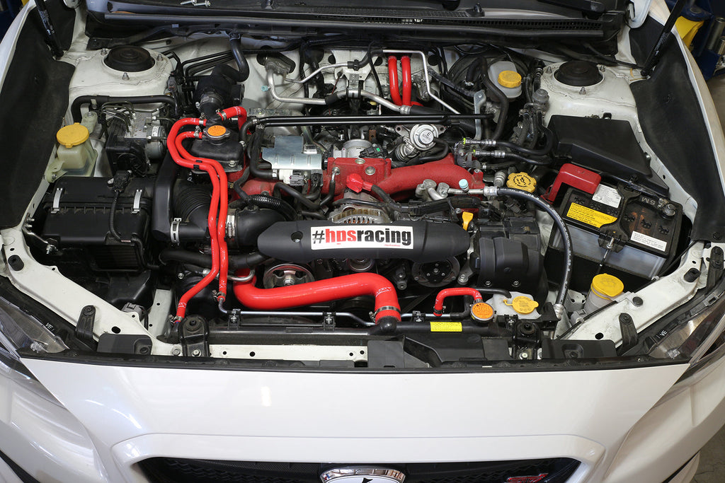 HPS Performance HPS Red Reinforced Silicone Radiator + Heater Hose Kit Subaru 15-16 WRX STI 2.5L Turbo (view 2)