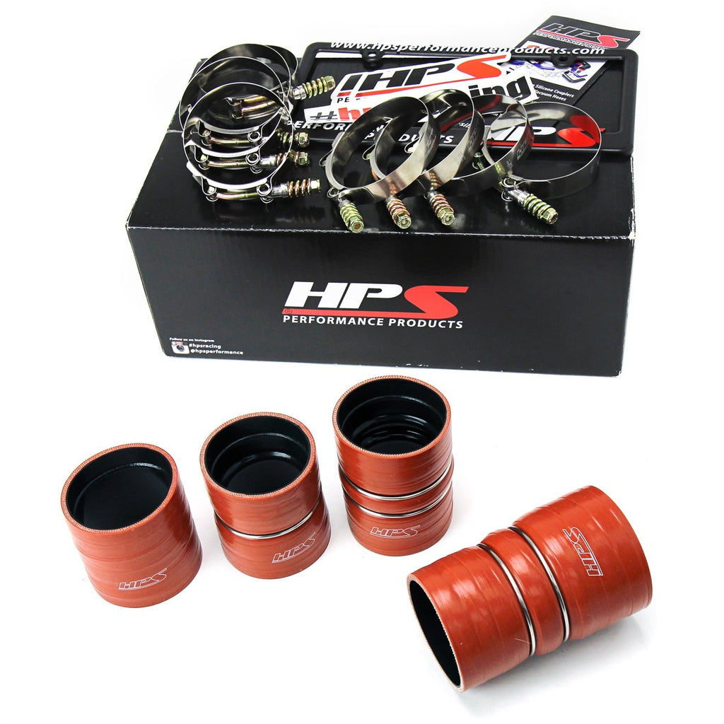 HPS High Temp Aramid Reinforced Silicone Intercooler Hose Boots Kit Ford 2008-2010 F450 Superduty 6.4L V8 Powerstroke Diesel Turbo