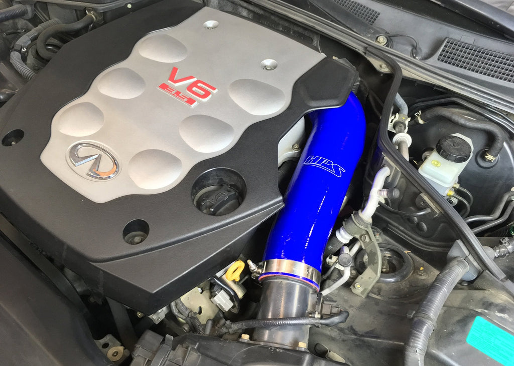 HPS Blue Reinforced Silicone Post MAF Air Intake Hose Kit Infiniti 03-06 G35 Sedan 3.5L V6