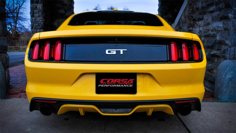 Corsa Performance 2015 Ford Mustang GT 5.0 3" Cat Back Exhaust, Black Dual 4.5" Tip (view 4)