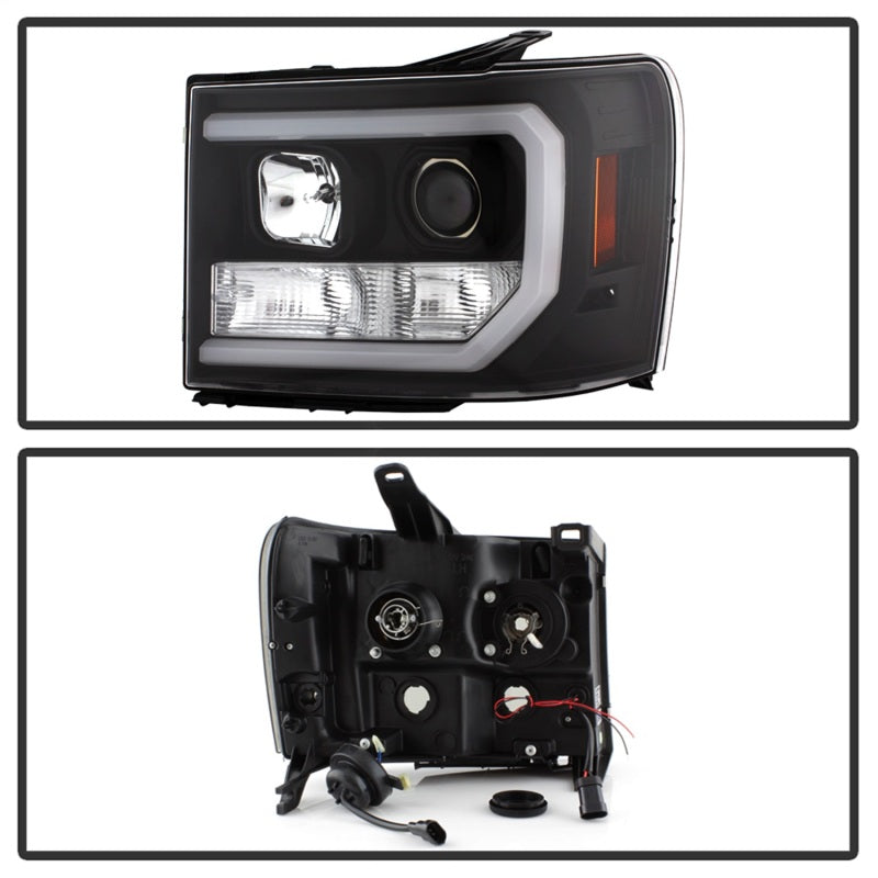 Spyder GMC Sierra 1500/2500/3500 07-13 V2 Projector Headlights- Black PRO-YD-GS07V2-LBDRL-BK 5083630