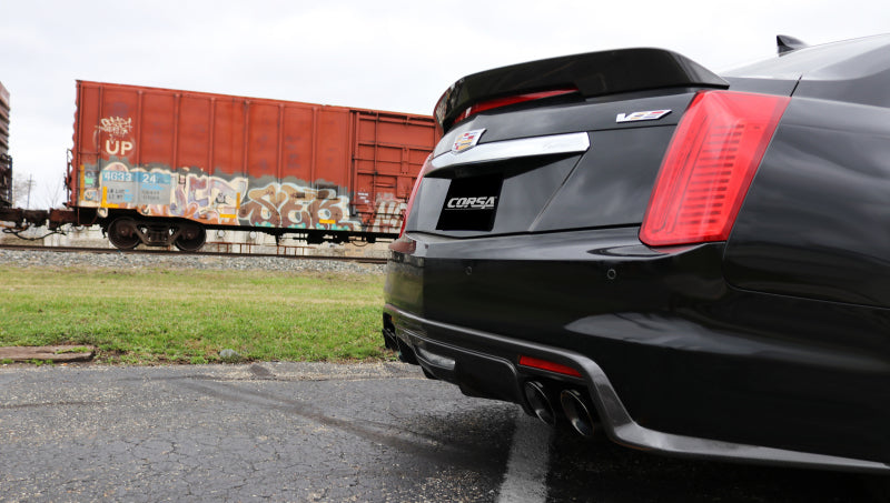 Corsa Performance 16-17 Cadillac CTS-V 2.75in Inlet / 4.0in Outlet Black PVD Tip