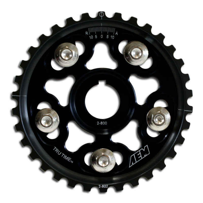 AEM Electronics Tru-Time Cam Gear Black 5-Bolt Honda B Series (view 1)