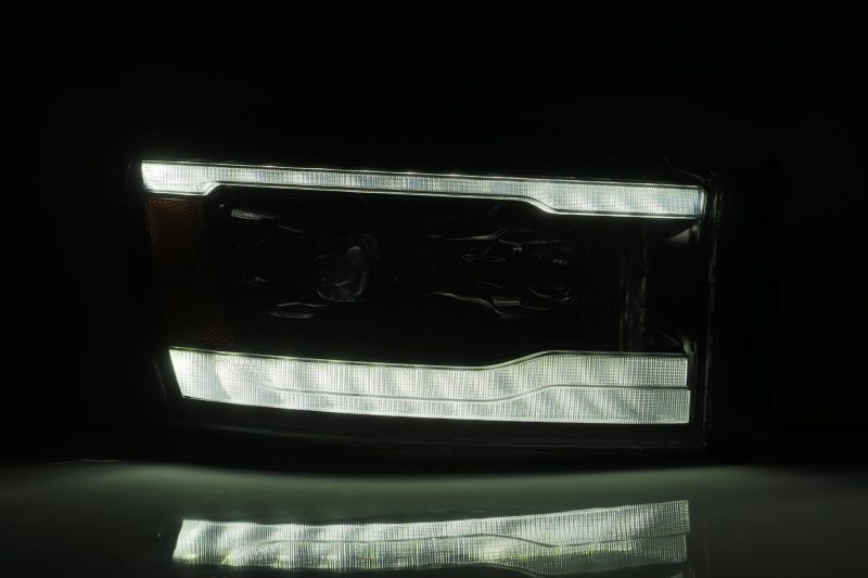 AlphaRex 06-08 Dodge Ram 1500HD LUXX LED Projector Headlights Plank Style Alpha Blk w/Seq Signal/DRL 880533 *Discontinued