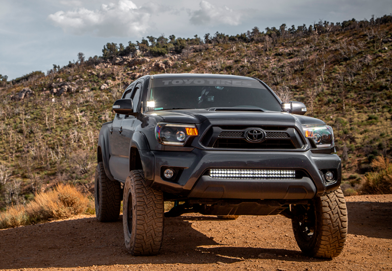 Cali Raised LED Cali Raised 05-15 Toyota Tacoma 32In Lower Bumper Hidden Led Bar Brackets Kit-Blue Backlight - Small CR2471