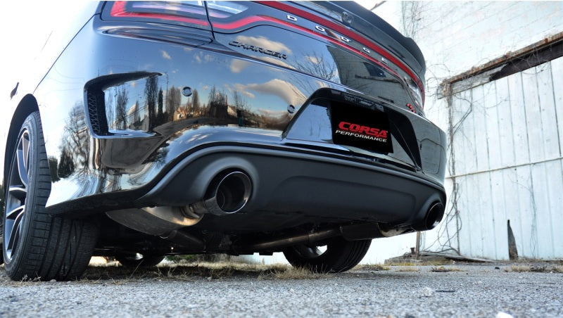 Corsa Performance 15-16 Dodge Charger SRT/Scat Pack/R/T 6.4L Black Xtreme Cat-Back (view 2)