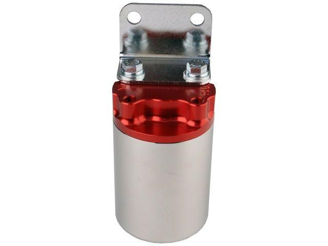 Aeromotive 10 Micron, Red/Polished Canister Fuel Filter (view 1)