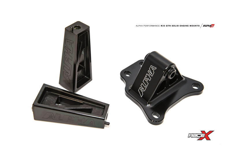 AMS Performance 2009+ Nissan GT-R R35 Alpha Race X Solid Motor Mounts ALP.07.03.0012-1