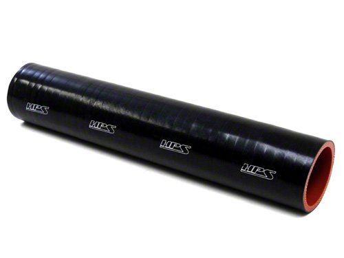 HPS 3-1/4" ID, 1 Foot Length, Silicone Straight Coupler Tube Hose, High Temp 4-ply Reinforced, Black, 83mm ID (view 1)