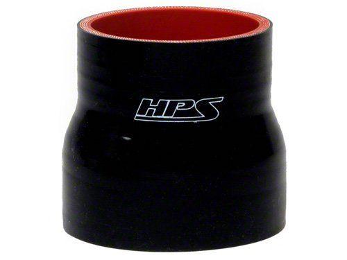 HPS 3/8" - 1/2" ID, 4" Length, Silicone Straight Reducer Coupler Hose, High Temp 4-ply Reinforced, 9.5mm - 13mm ID, Black (view 1)