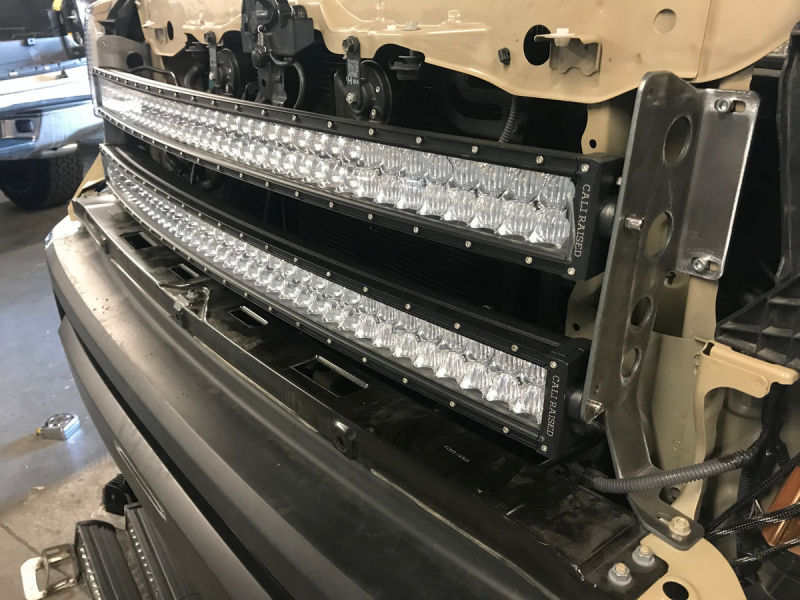 Cali Raised LED Cali Raised 14-21 Toyota Tundra 42 Hidden Grille Curved Led Light Bar Brackets Kit - Spot Beam/No S CR2560