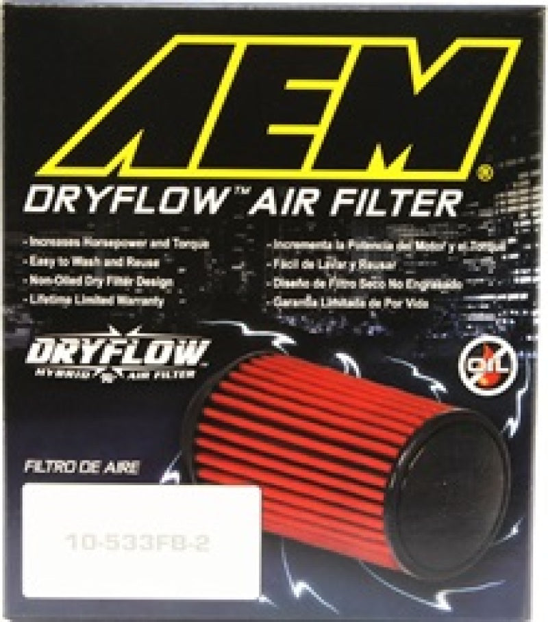 AEM Induction AEM DryFlow Air Filter AIR FILTER ASSY 3in X 5in DRYFLOW 21-203D