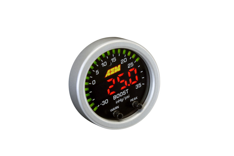 AEM Electronics X-Series Boost Pressure Gauge -30inHg-35psi / -1-2.5bar. Black Bezel & (view 8)