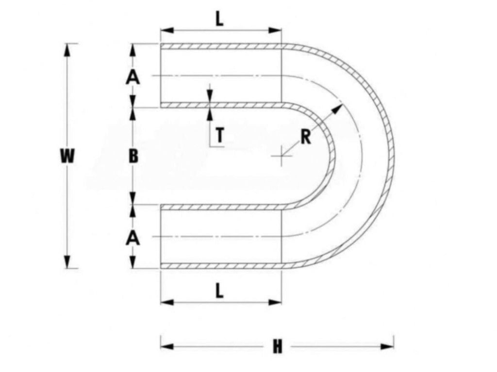 HPS Performance Products HPS 1" OD 180 Degree U Bend 6061 Aluminum Elbow Pipe Tubing 16 Gauge w/ 1-1/2" CLR (view 3)
