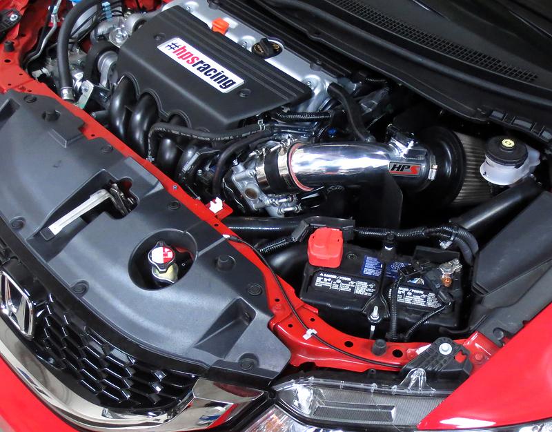 HPS Shortram Air Intake Kit 2012-2015 Honda Civic Si 2.4L, Includes Heat Shield, Wrinkle Red