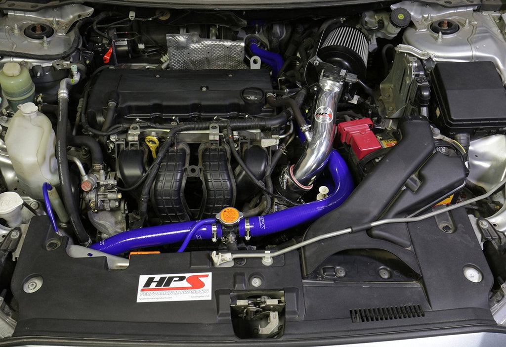 HPS Performance HPS Shortram Air Intake Kit 2008-2014 Mitsubishi Lancer 2.0L 2.4L Non Turbo, Includes Heat Shield, Polish