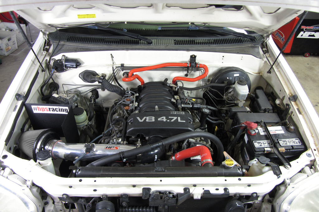 HPS Shortram Air Intake Kit 2005-2007 Toyota Sequoia 4.7L V8, Includes Heat Shield, Red