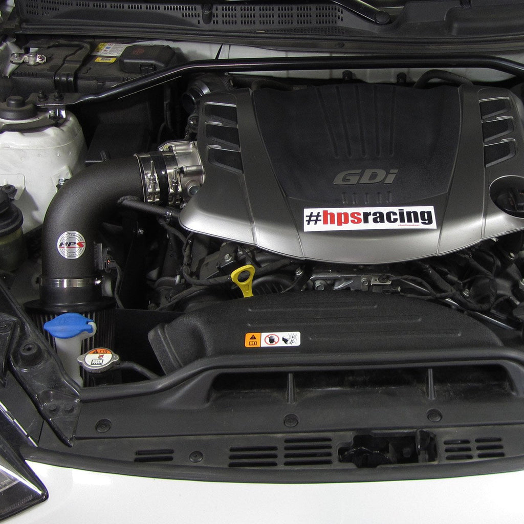 HPS Shortram Air Intake Kit 2013-2015 Hyundai Genesis Coupe 3.8L V6, Includes Heat Shield, Red