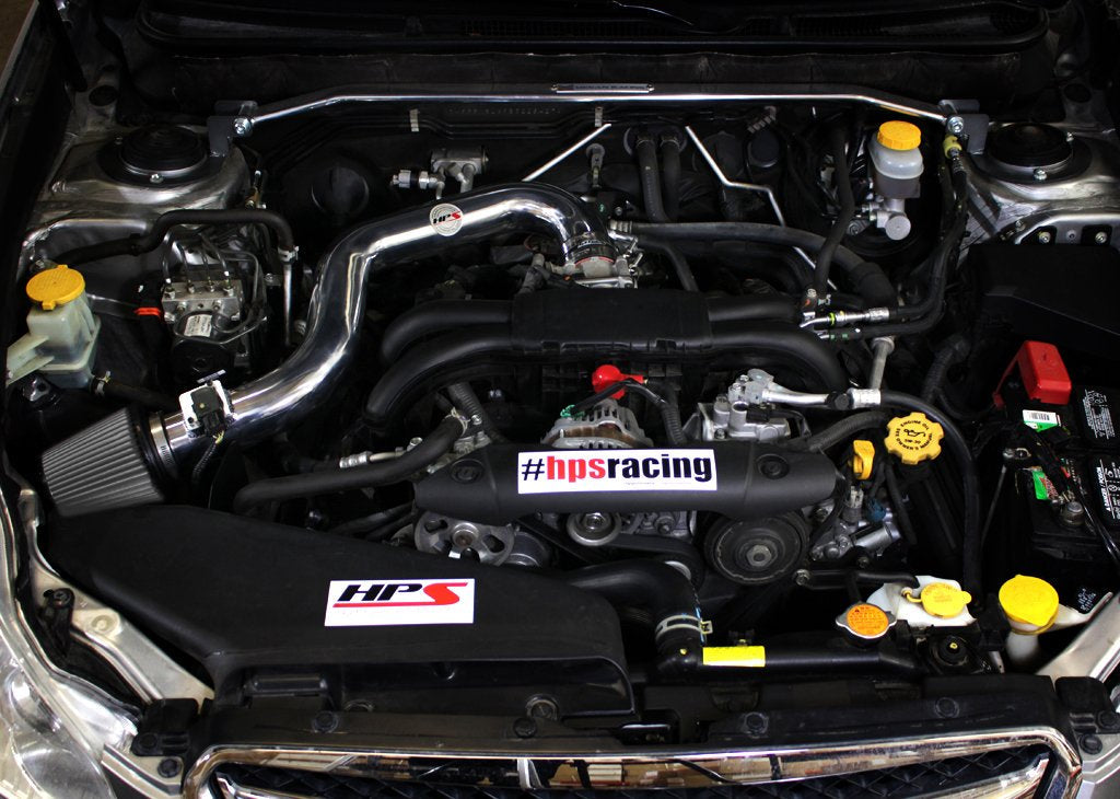 HPS Performance HPS Shortram Air Intake Kit 2010-2011 Subaru Legacy 2.5L Non Turbo, Includes Heat Shield, Polish