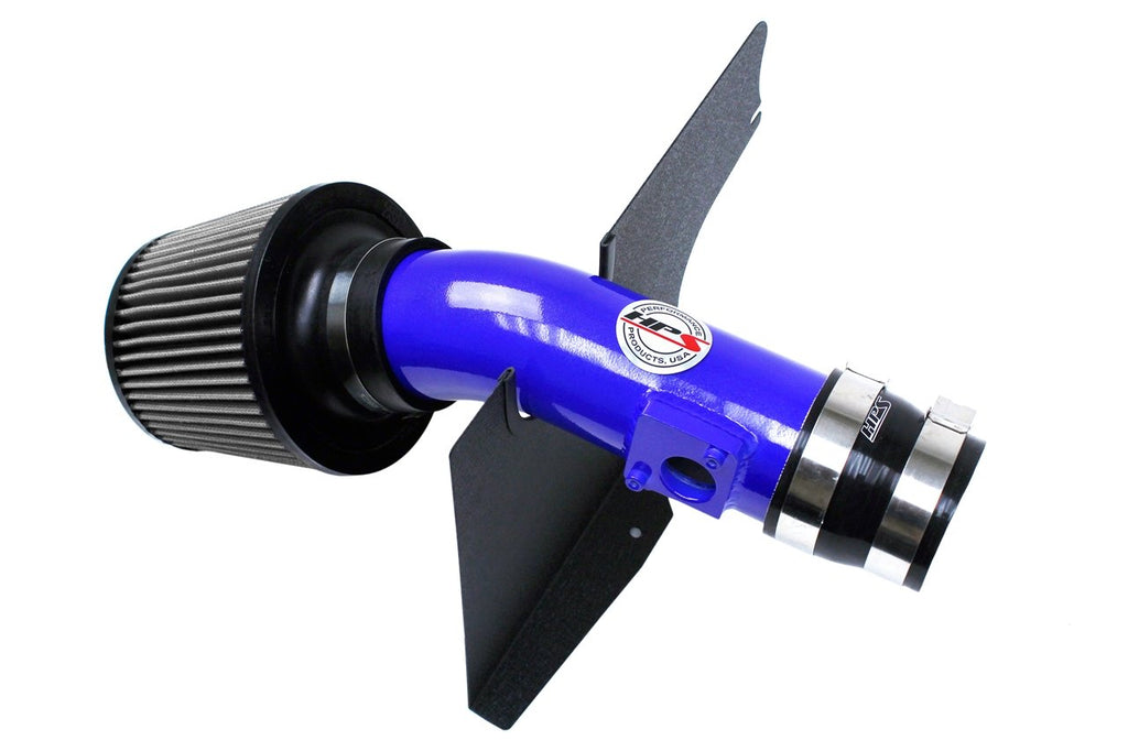 HPS Shortram Air Intake Kit 2008-2014 Subaru WRX 2.5L Turbo, Includes Heat Shield, Blue