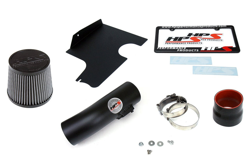 HPS Shortram Air Intake Kit 2008-2014 Subaru WRX STI 2.5L Turbo, Includes Heat Shield, Black