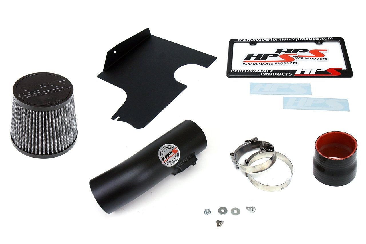 HPS Shortram Air Intake Kit 2008-2014 Subaru WRX STI 2.5L Turbo, Includes Heat Shield, Black
