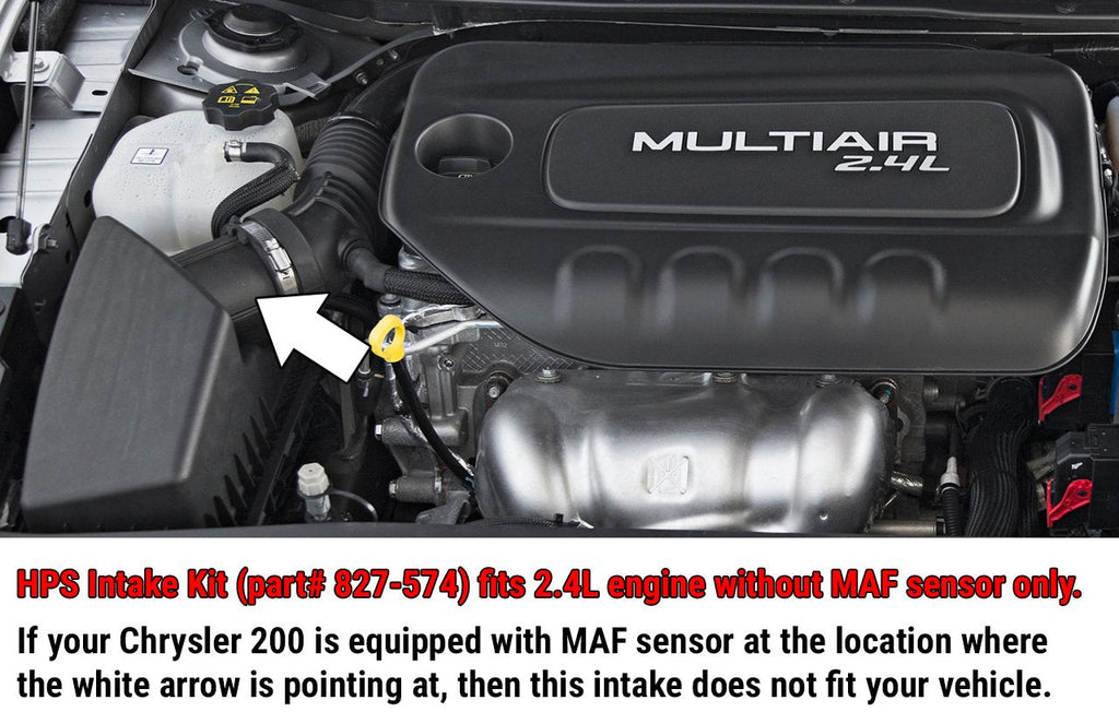 HPS Shortram Air Intake Kit 2015-2017 Chrysler 200 2.4L without MAF sensor, Includes Heat Shield, Blue