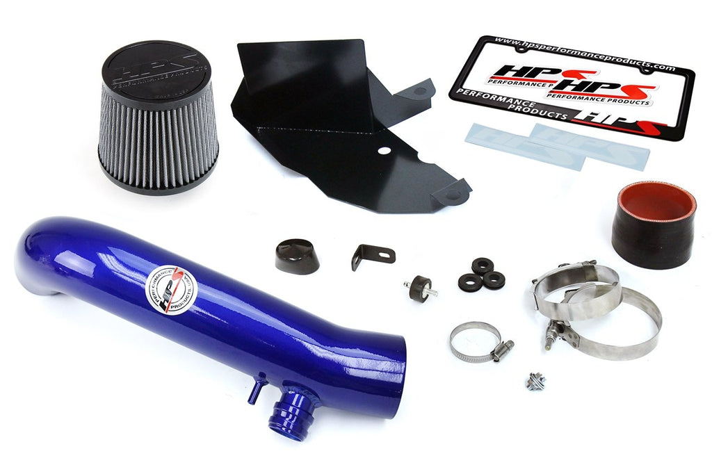 HPS Shortram Air Intake Kit 2015-2017 Volkswagen Golf 2.0T TSI Turbo, Includes Heat Shield, Blue