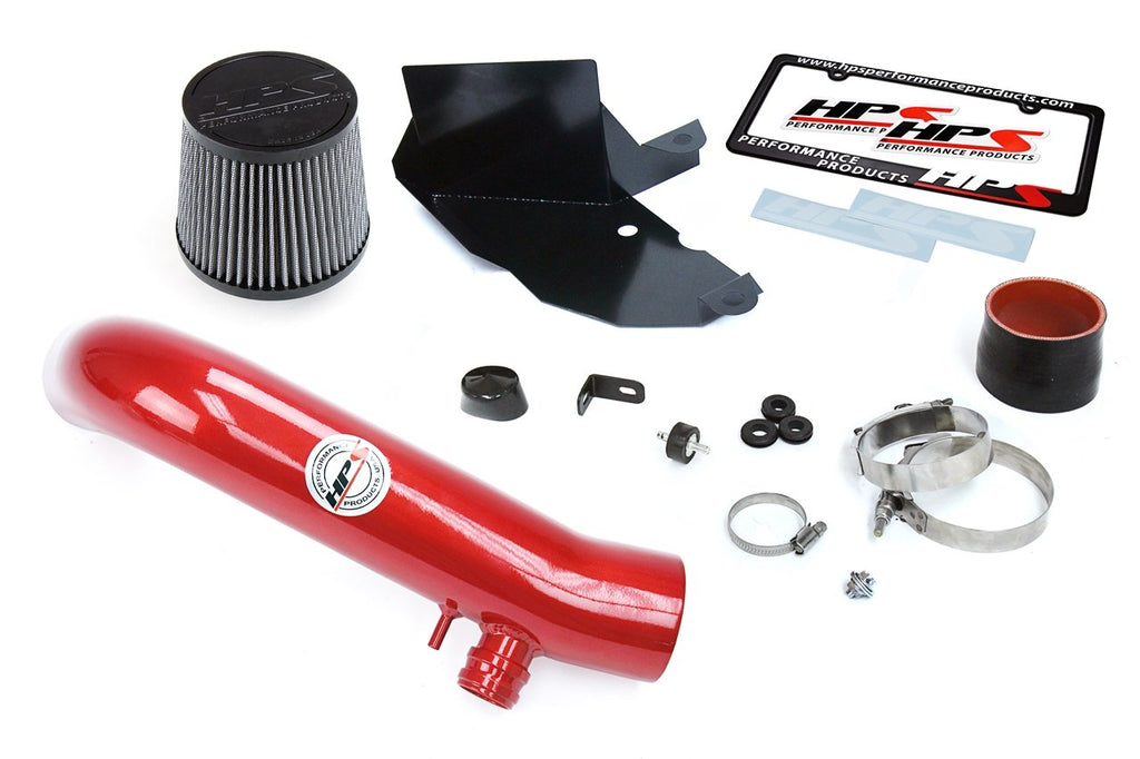 HPS Shortram Air Intake Kit 2015-2017 Volkswagen Golf 2.0T TSI Turbo, Includes Heat Shield, Red