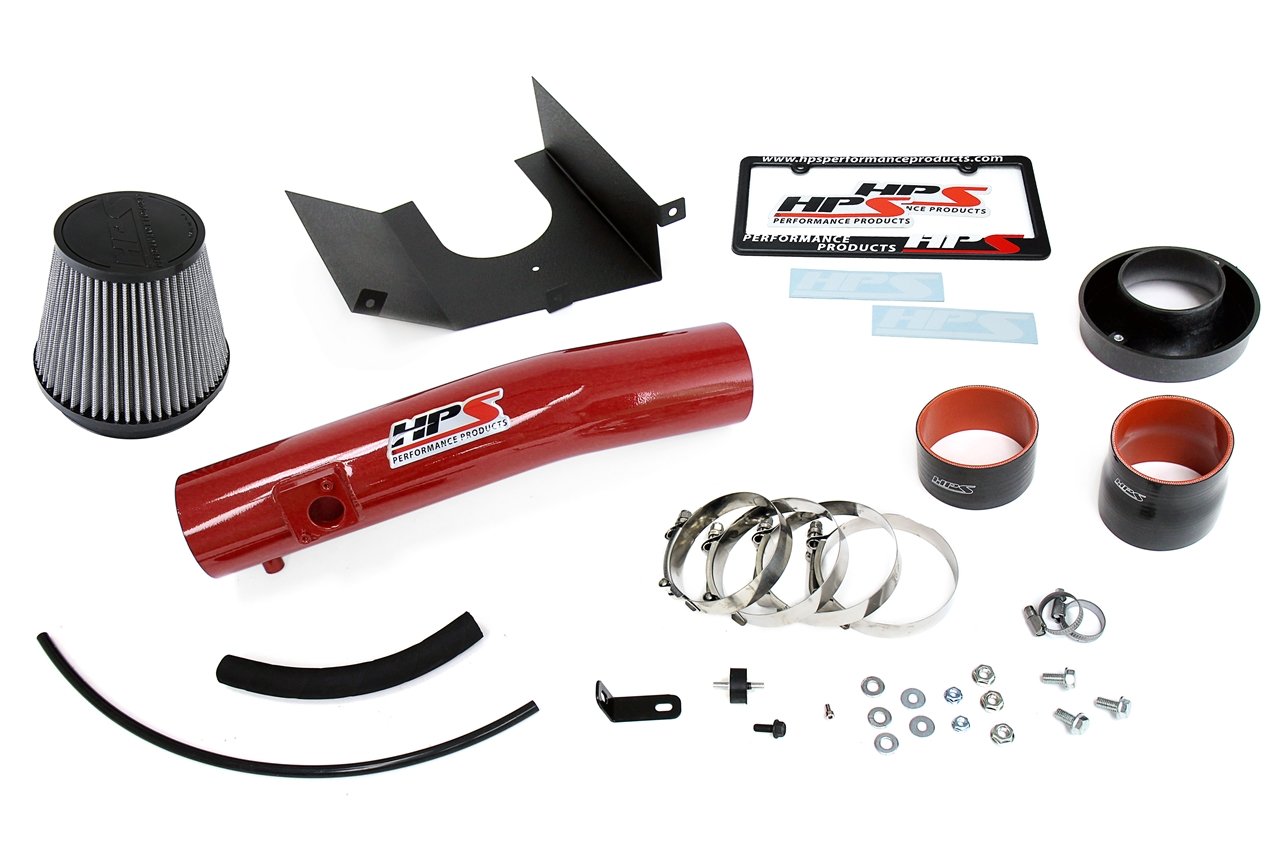 HPS Shortram Air Intake Kit 2010-2017 Toyota 4Runner 4.0L V6, Includes Heat Shield, Red