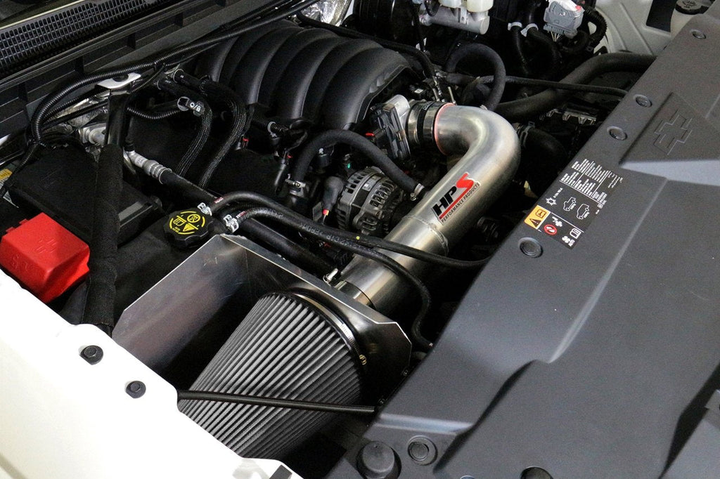 HPS Shortram Air Intake Kit 2014-2018 GMC Sierra 1500 5.3L V8, Includes Heat Shield, Black