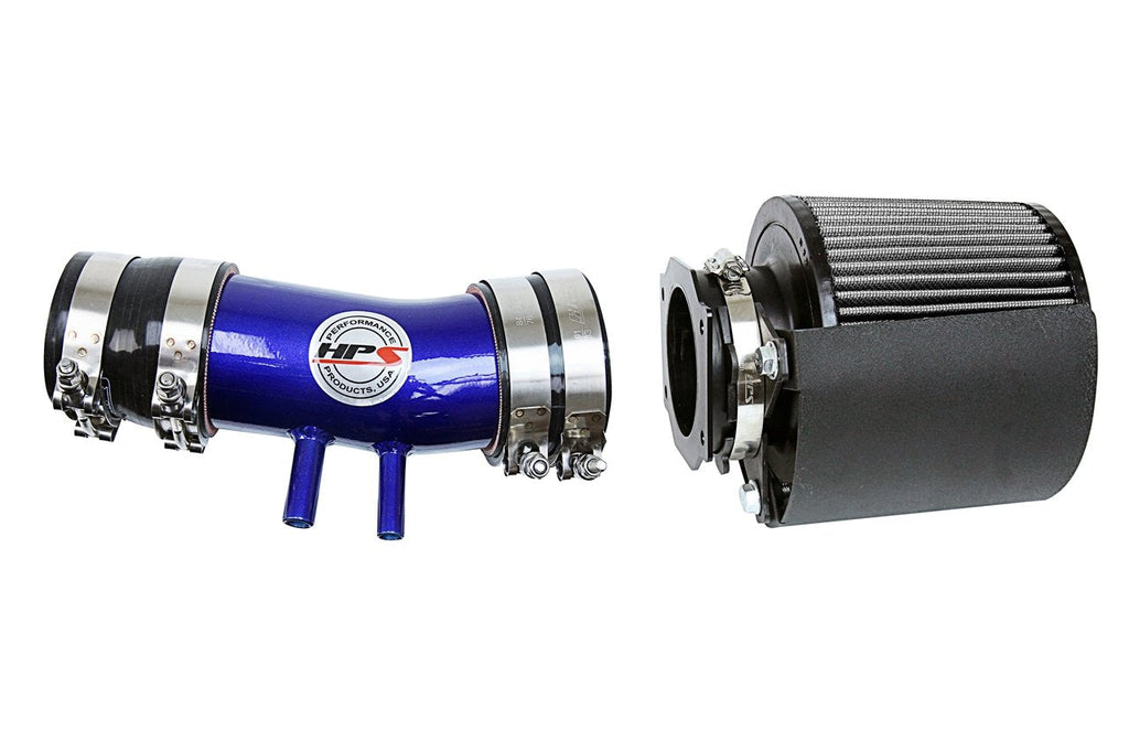 HPS Shortram Air Intake Kit 1999-2004 Nissan Frontier 3.3L V6 Non Supercharged, Includes Heat Shield, Blue