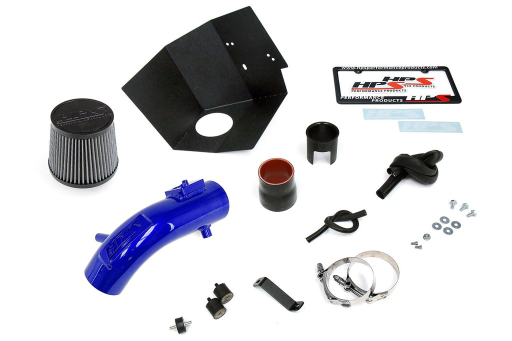 HPS Shortram Air Intake Kit 2009-2019 Toyota Corolla 1.8L, Includes Heat Shield, Blue