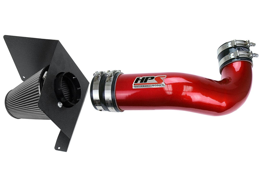 HPS Shortram Air Intake Kit 2007-2008 Cadillac Escalade 6.2L V8, Includes Heat Shield, Red