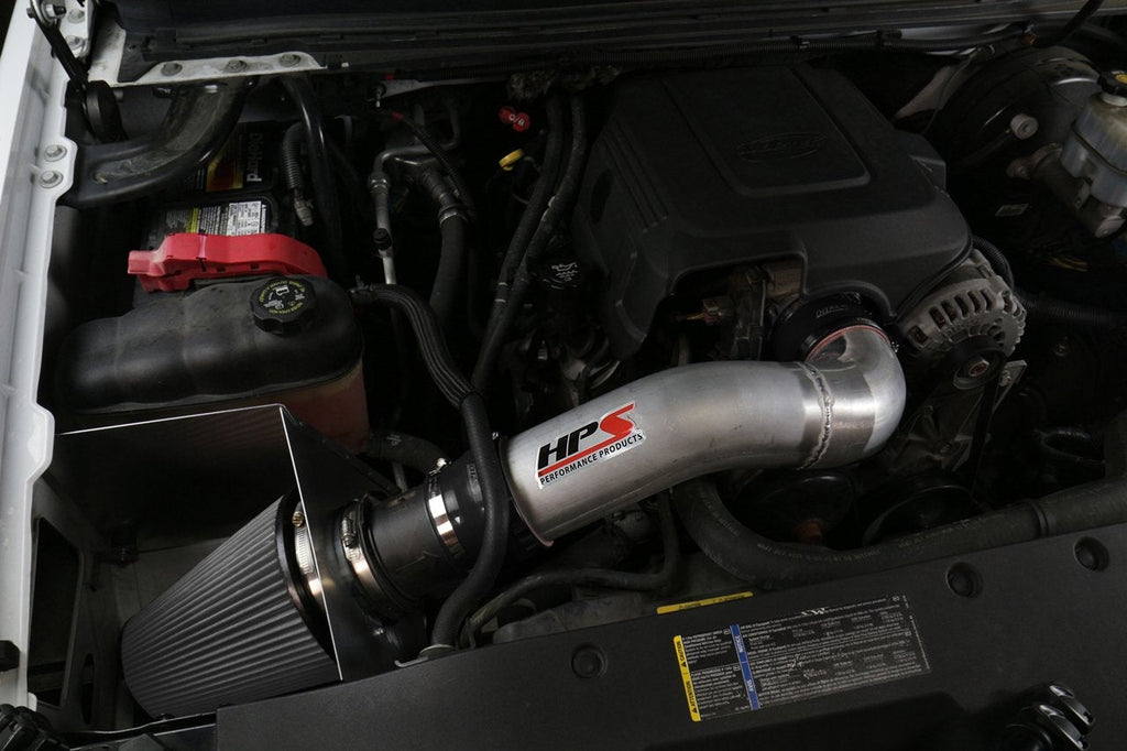 HPS Shortram Air Intake Kit 2007-2009 Chevy Cheyenne 2500 5.3L V8, Includes Heat Shield, Red