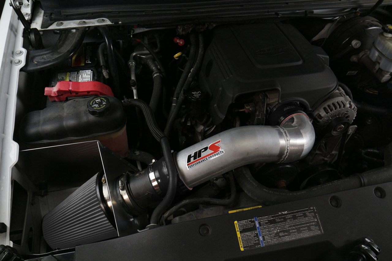 HPS Shortram Air Intake Kit 2007-2009 Chevy Cheyenne 2500 5.3L V8, Includes Heat Shield, Blue