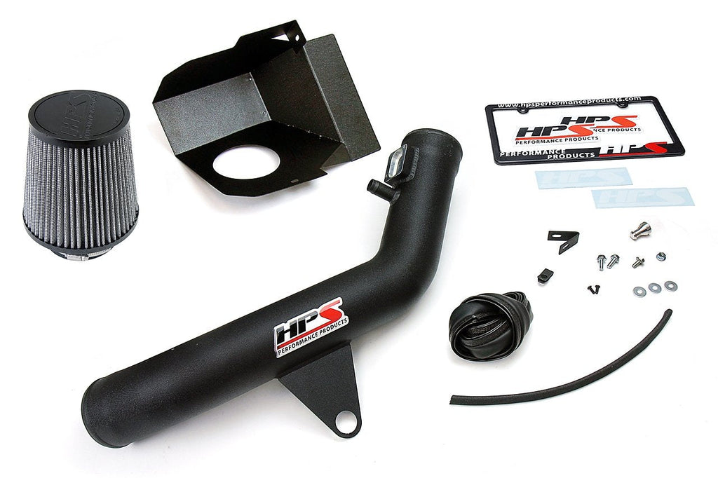 HPS Shortram Air Intake Kit 2012-2015 BMW 335ix F30 3.0L Turbo N55, Includes Heat Shield, Black