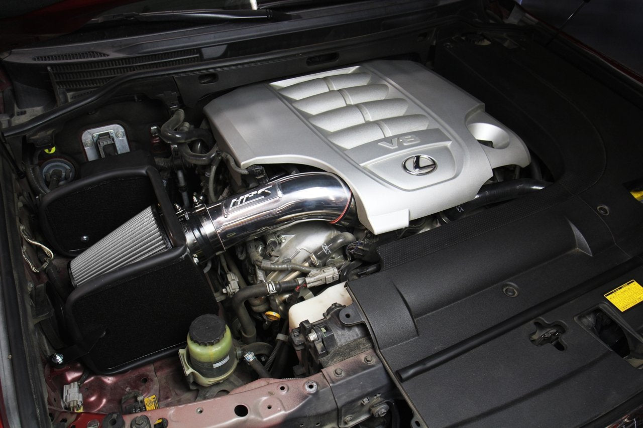 HPS Shortram Air Intake Kit 2008-2018 Toyota Land Cruiser 5.7L V8, Includes Heat Shield, Red