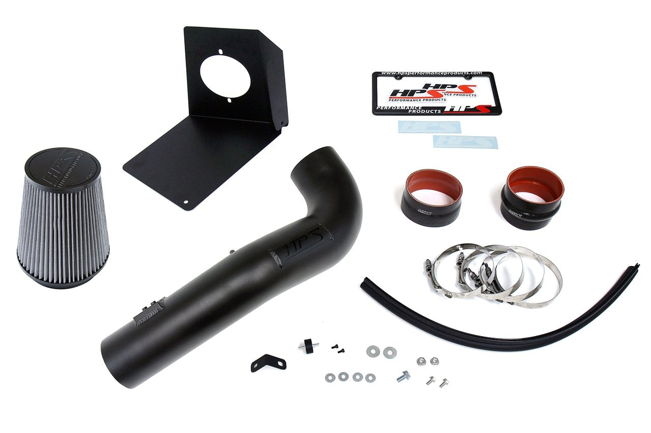 HPS Shortram Air Intake Kit 2009-2014 Cadillac Escalade 6.2L V8, Includes Heat Shield, Black