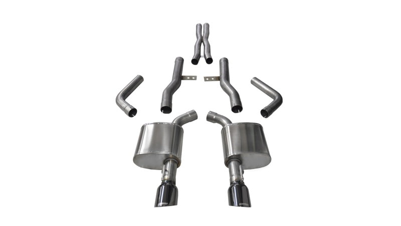 Corsa Performance 15-16 Dodge Charger SRT/Scat Pack/R/T 6.4L Black Xtreme Cat-Back (view 1)