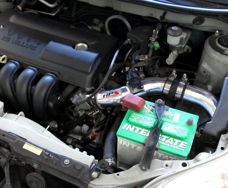 HPS Cold Air Intake Kit 2003-2004 Toyota Corolla 1.8L, Converts to Shortram, Polish