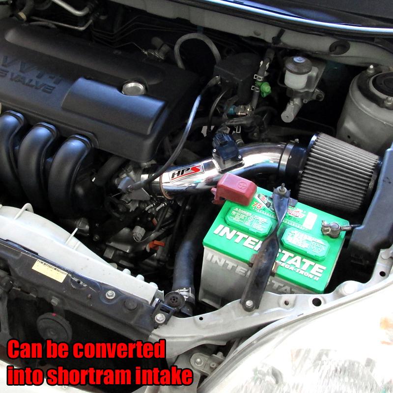HPS Performance Cold Air Intake Kit 2003-2004 Toyota Matrix XR 1.8L, Converts to Shortram, Polish