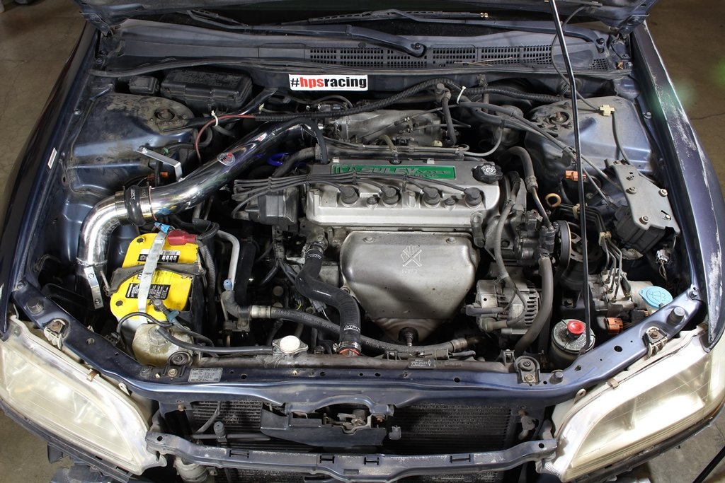 HPS Cold Air Intake Kit 1998-2002 Honda Accord 2.3L DX EX LX VP SE, Converts to Shortram, Polish