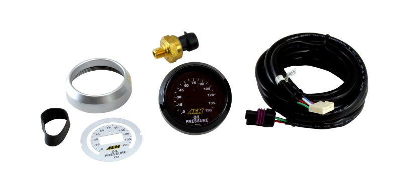 AEM Electronics 52mm Digital Oil Pressure Gauge 0-150 PSI (view 1)