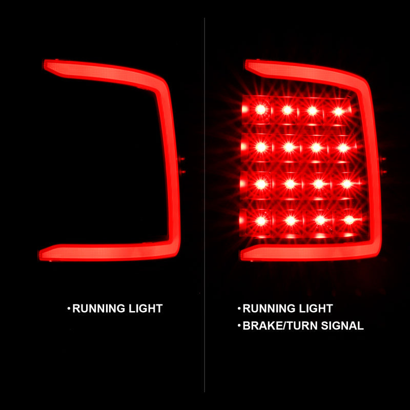 ANZO 2009-2018 Dodge Ram 1500 LED Taillight Plank Style Black w/Clear Lens 311318