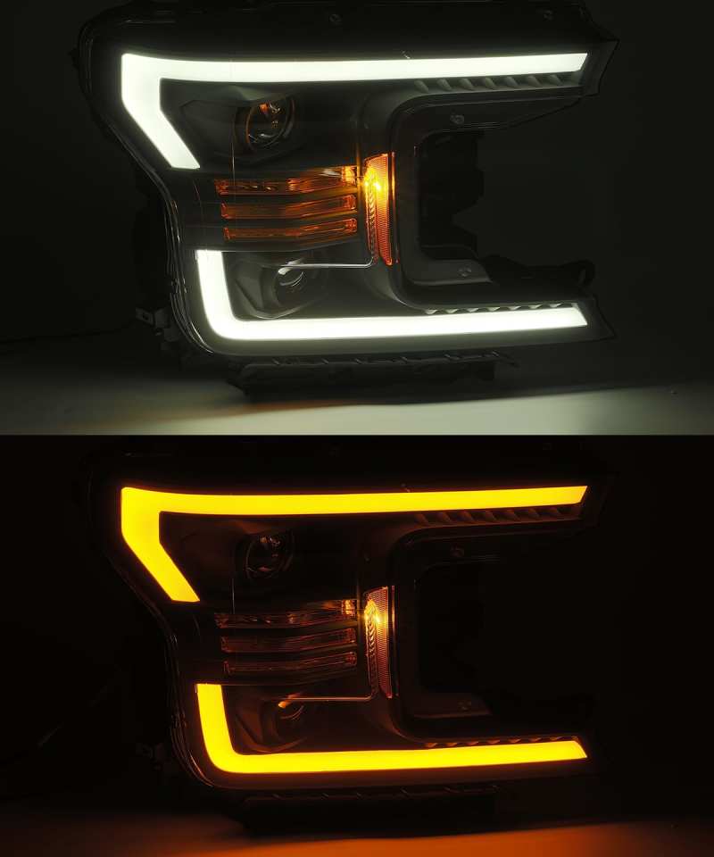 AlphaRex 18-19 Ford F-150 PRO-Series Projector Headlights Plank Style Chrm w/Activ Light/Seq Signal 880187 *Discontinued