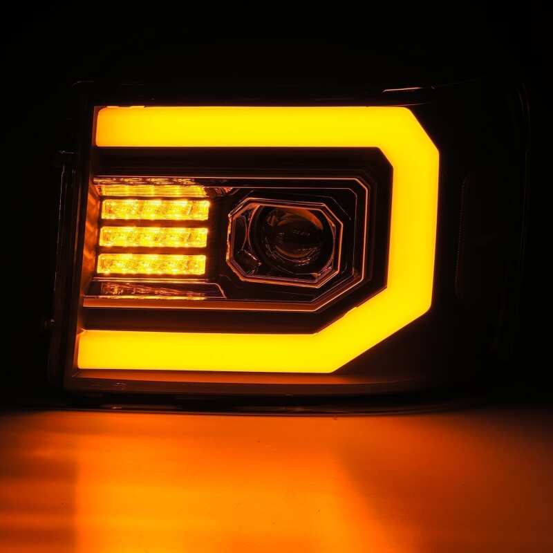 AlphaRex 07-13 GMC Sierra 1500 (No Clsc) LUXX-Series LED Proj HL Chrome w/Actv Lgt & Seq.Sig / DRL 880096 *Discontinued